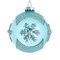 Kurt Adler 80MM Glass Teal Snowflake 6-Piece Ball Ornament Set